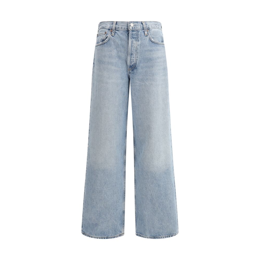 Agolde Low Slung Baggy Jeans in vintage blue wash