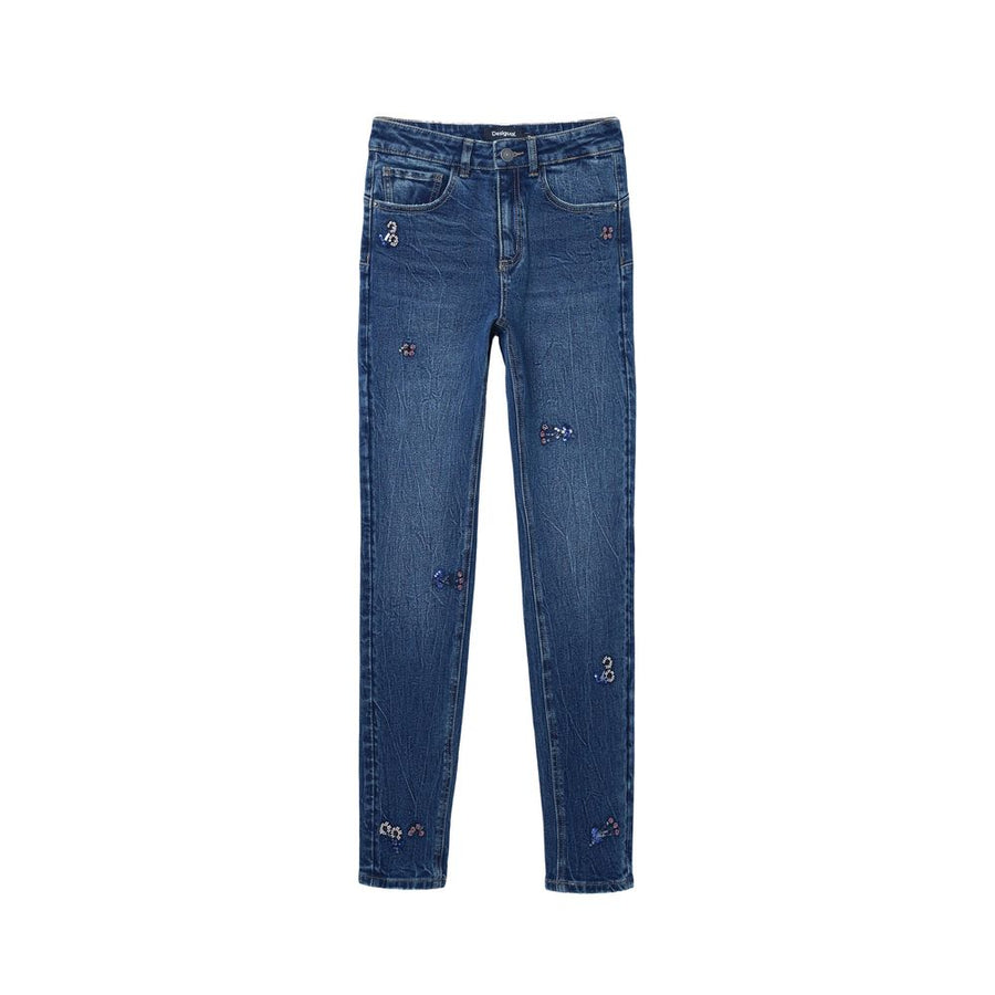 Desigual Blue Cotton Skinny Jean