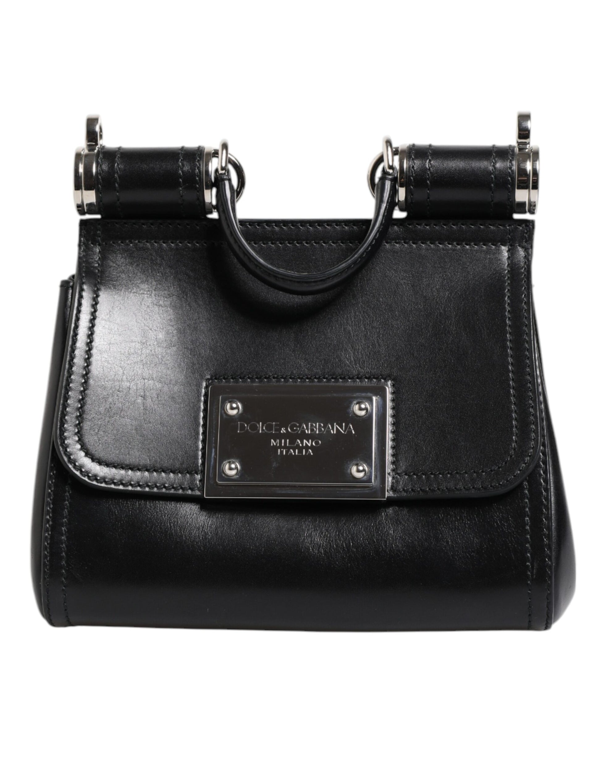 Dolce & Gabbana Black Leather Sicily Bag