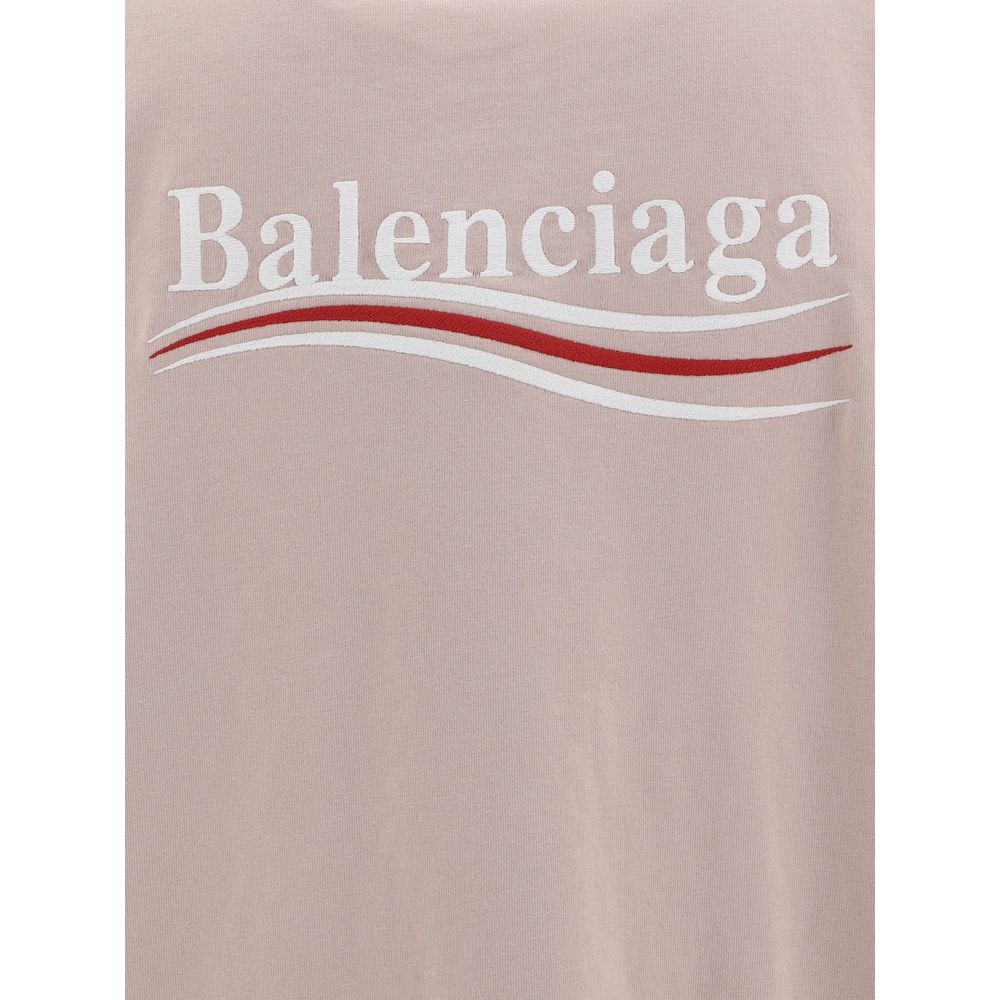 Balenciaga T-Shirt Oversize ribbed crew neck for comfortable fit in white cotton