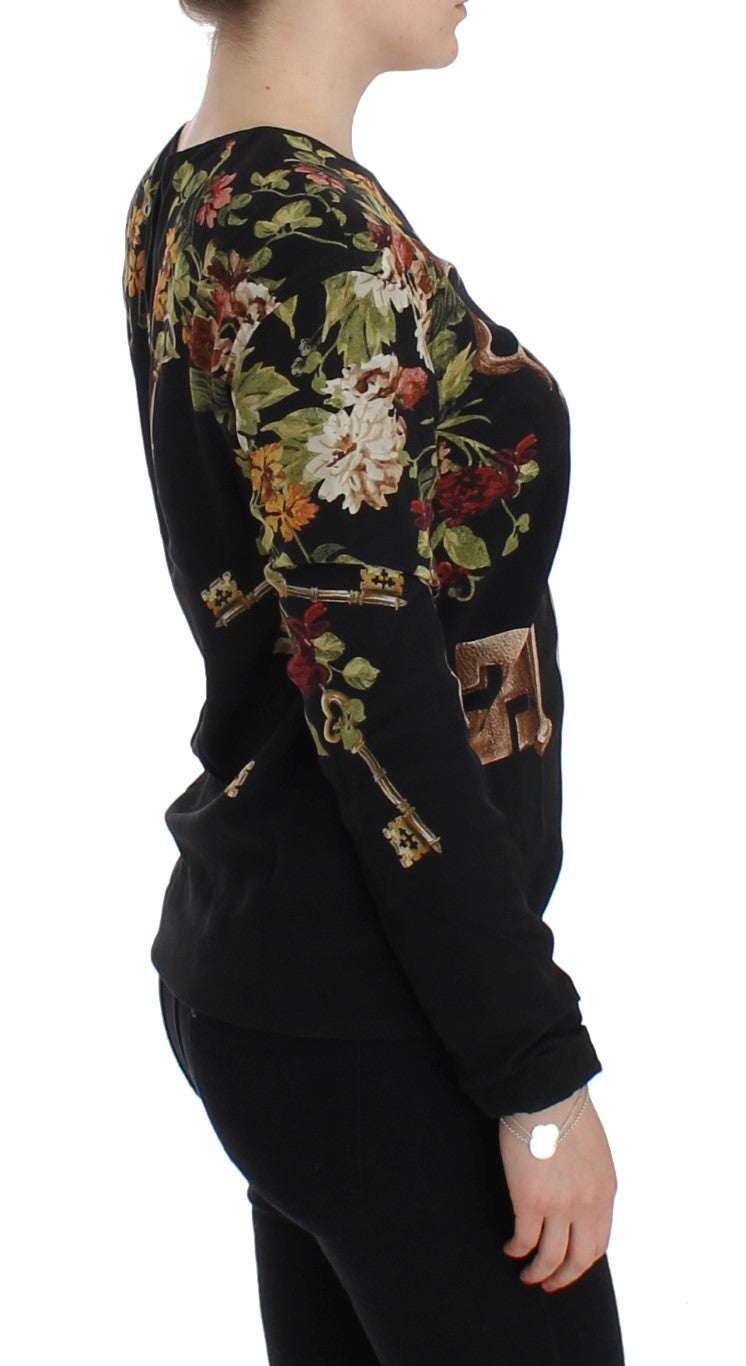 Sophisticated black silk blouse with exclusive runway-ready allure