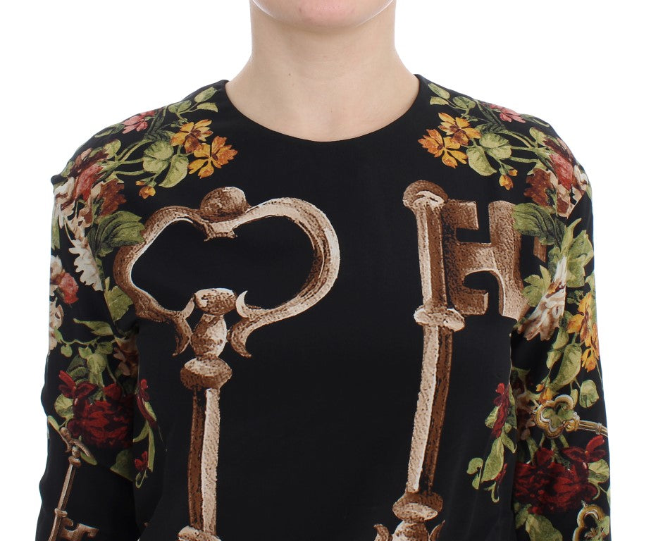 Opulent silk blouse with striking Medieval print by Dolce & Gabbana