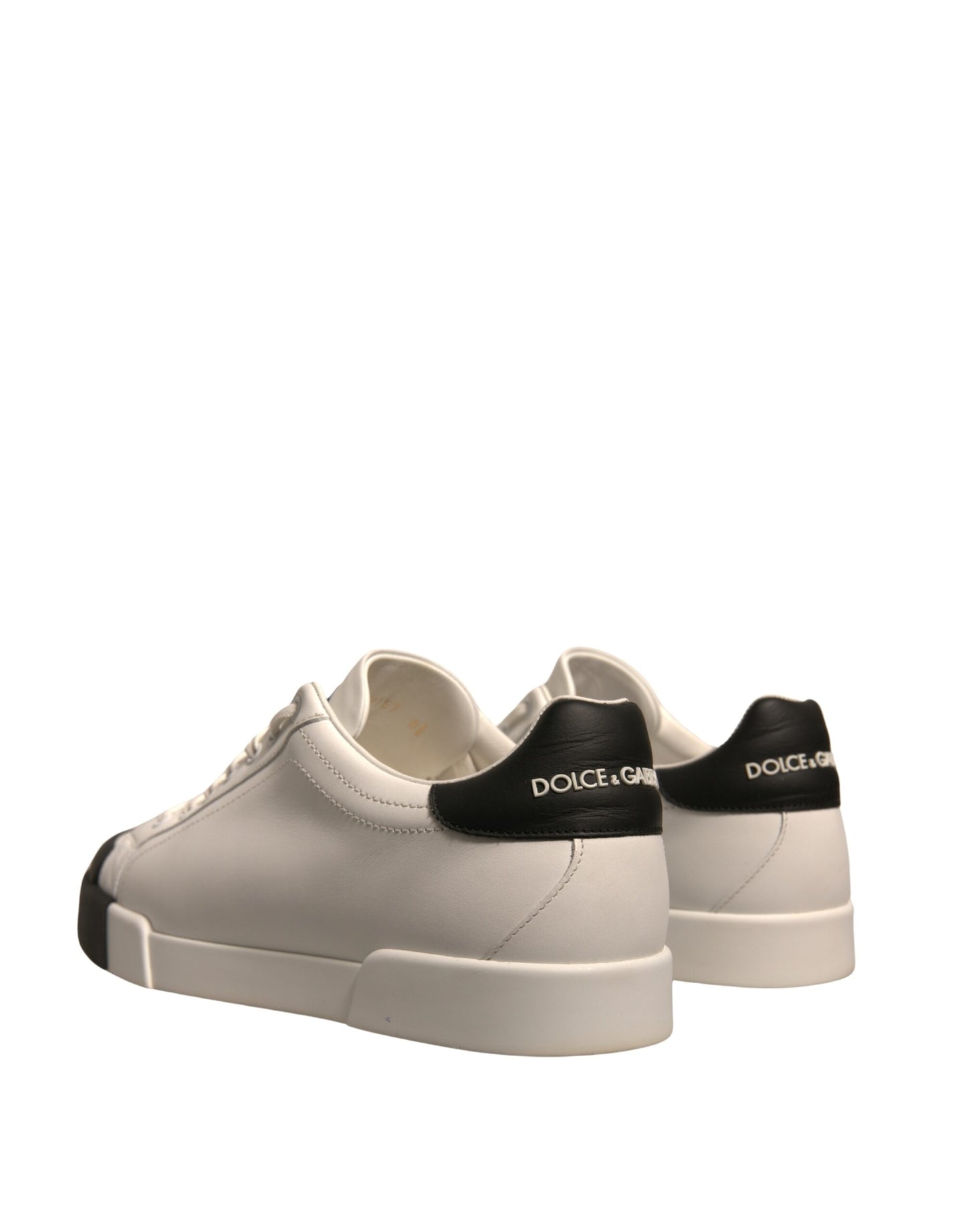 Dolce & Gabbana White Leather Logo Portofino Sneakers Shoes