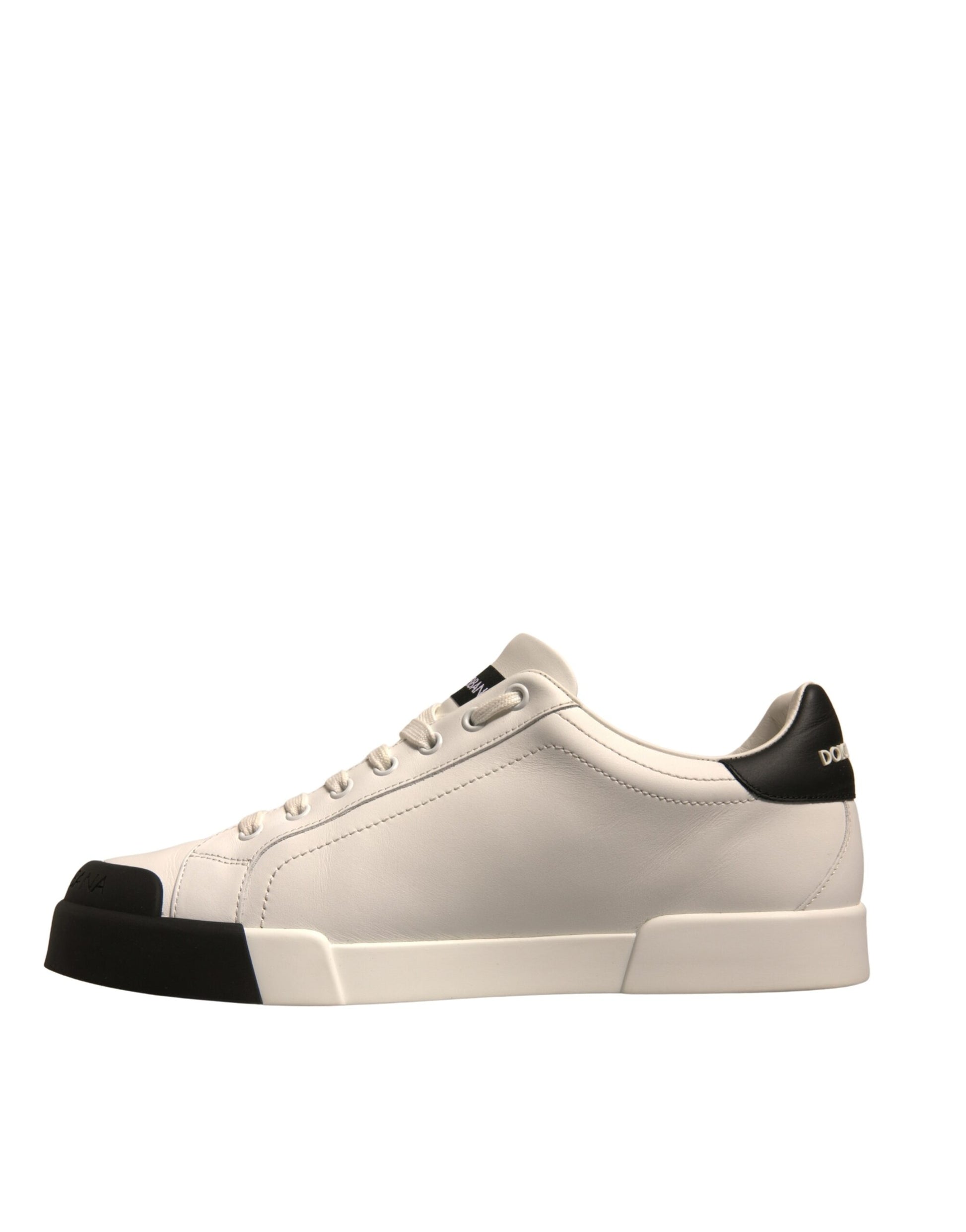 Dolce & Gabbana White Leather Logo Portofino Sneakers Shoes