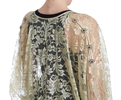  Tunic cape dress adorned with crystal button closures and iconic logo details 