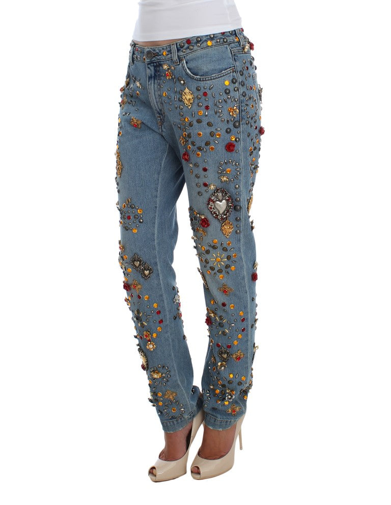 Italian-crafted Dolce & Gabbana boyfriend fit jeans exuding an enchanted Sicilian aura