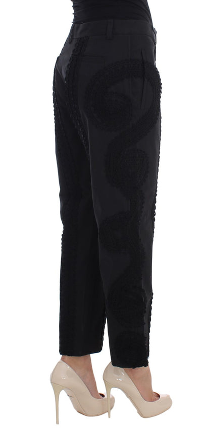 Elegant black pants with two front and two back pockets