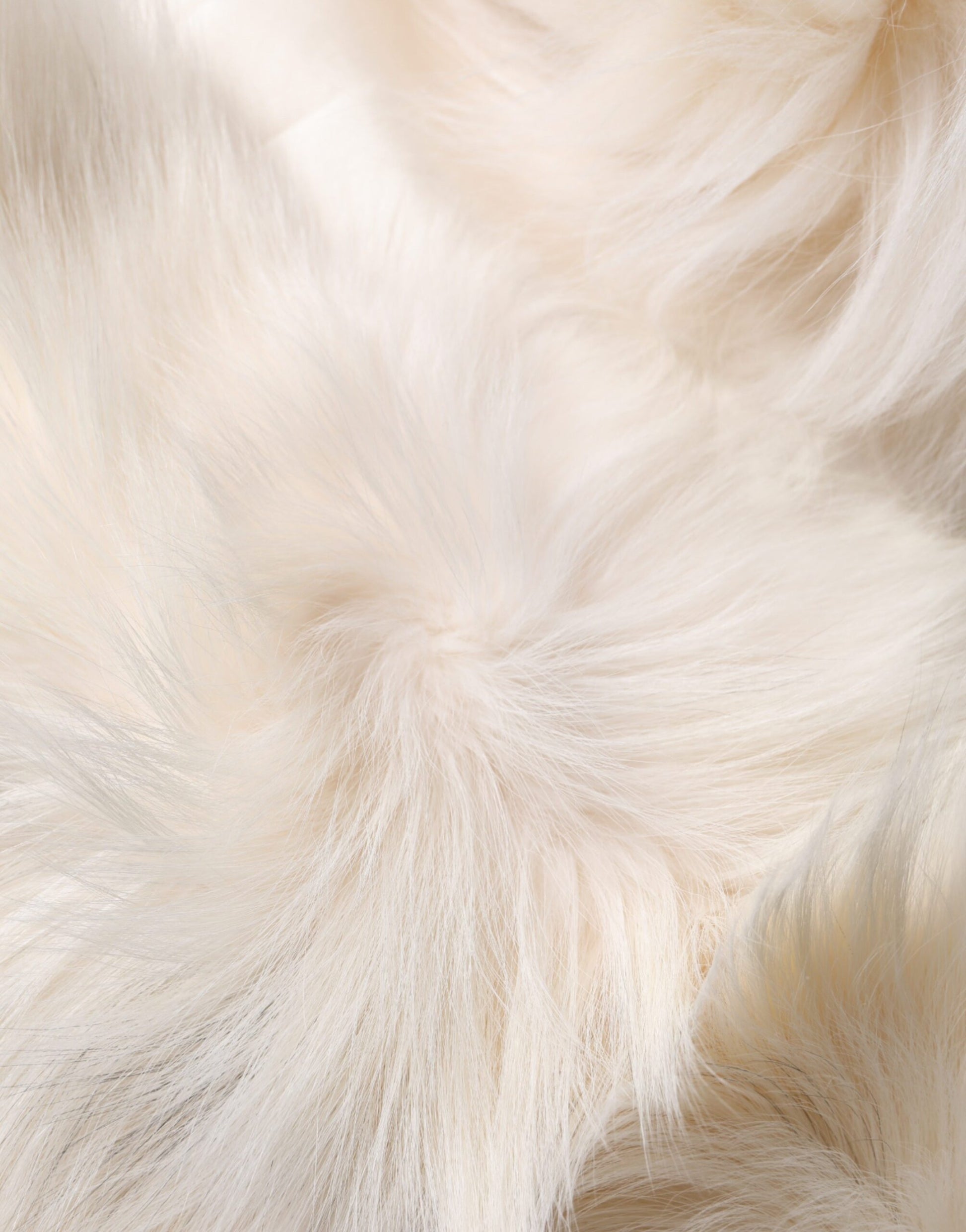 Dolce & Gabbana White Fox Fur Neck Wrap Warmer Winter Scarf