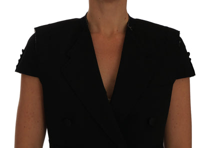 Sleek silhouette and high craftsmanship define this black Dolce & Gabbana blazer
