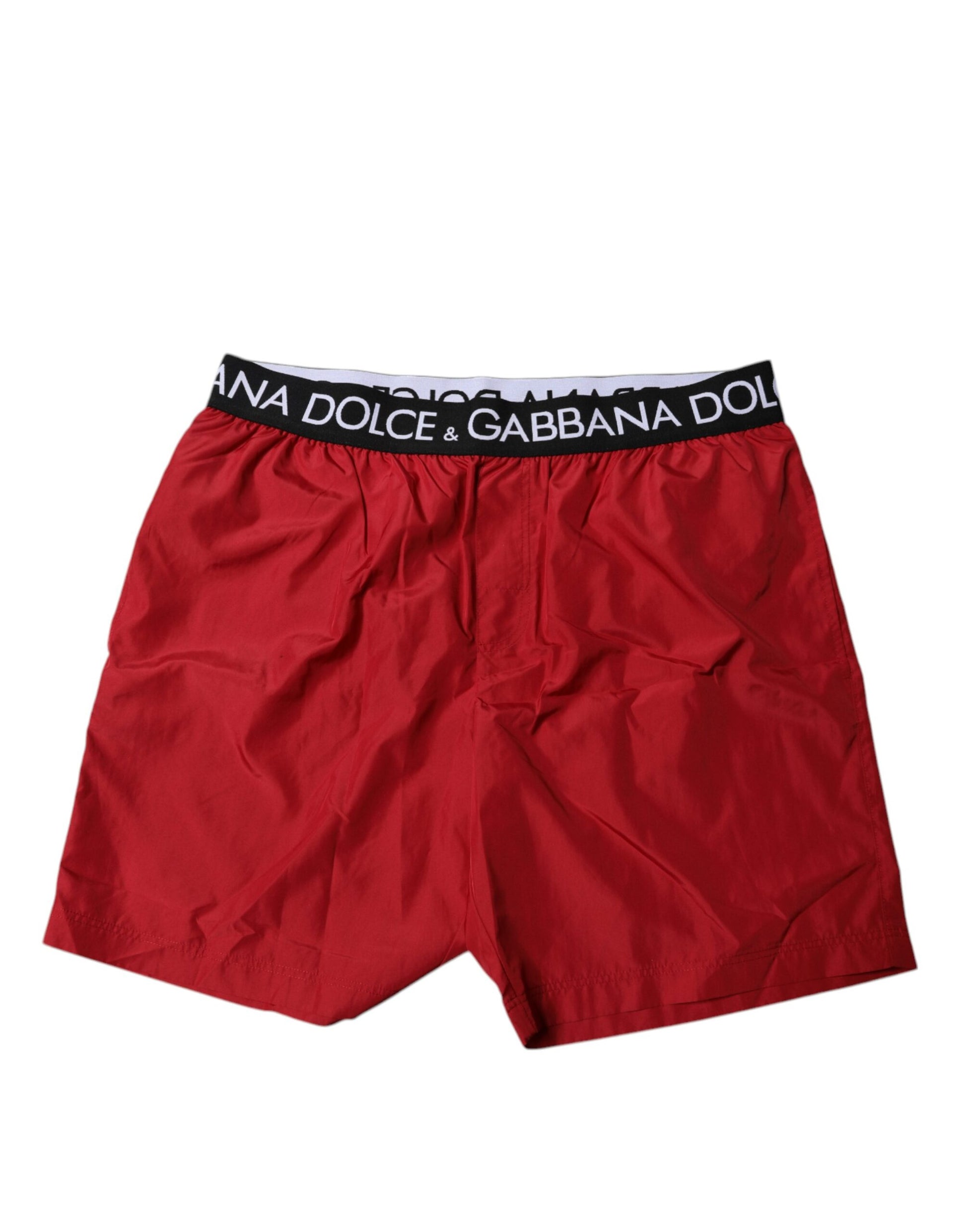 Dolce & Gabbana Red Polyester Logo Beachwear Shorts 2Pc Swimwear