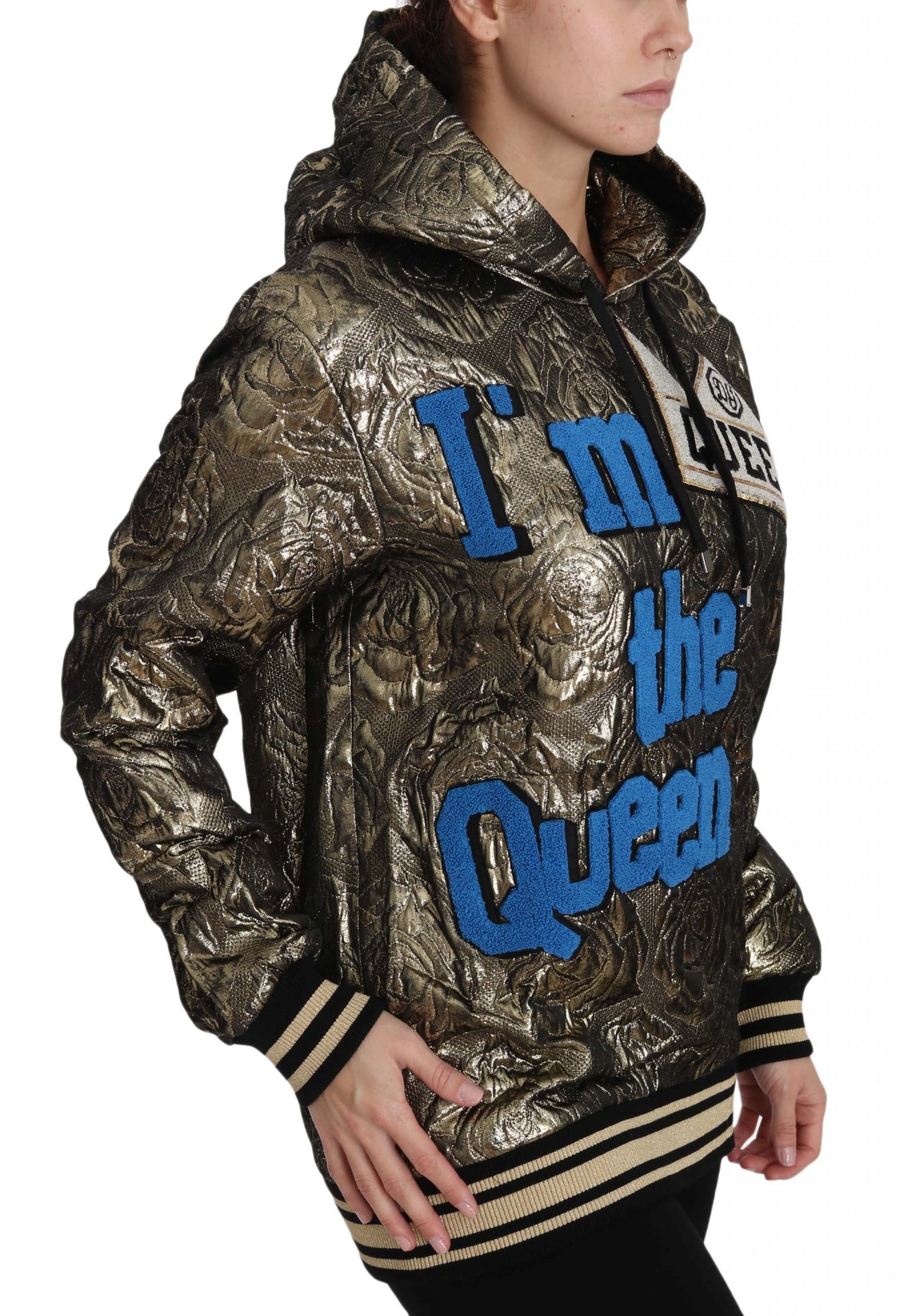 Italian-crafted Dolce & Gabbana Im The Queen Multicolor Sweatshirt