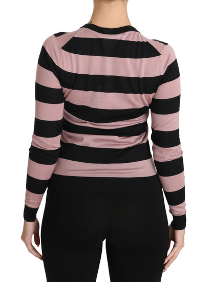 Elegant floral embroidered cashmere cardigan from Dolce & Gabbana