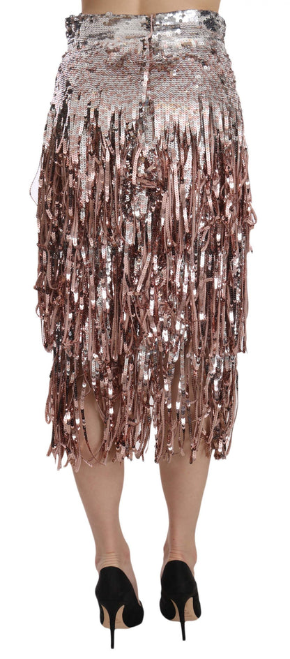 Shimmering metallic tulle skirt with high-waist cut and expertly placed zipper