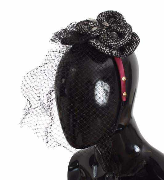 Dolce & Gabbana Pink Silk Crystal-Studded Headband fascinator