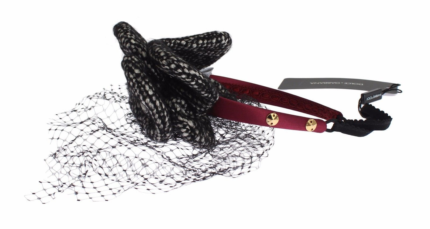 Pink, black, and gold metal detailing on the lavish headband
