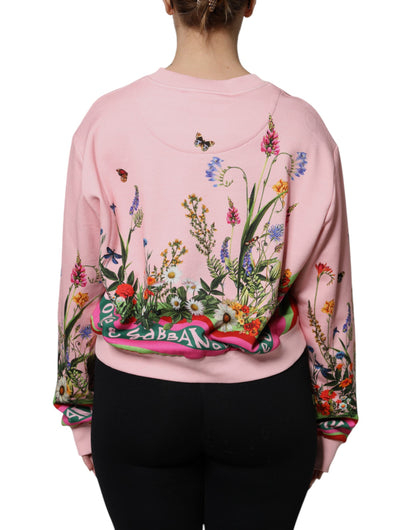 Dolce & Gabbana Pink Rabbit Print Crew Neck Sweater