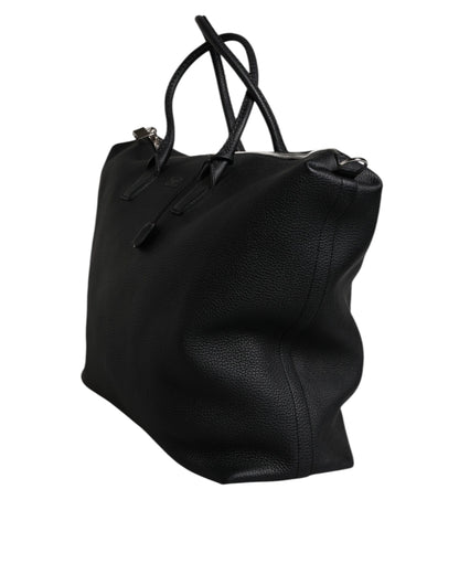 Dolce & Gabbana Black Calfskin Leather Hand Shoulder Duffle Bag