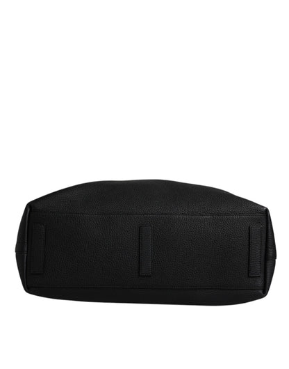 Dolce & Gabbana Black Calfskin Leather Hand Shoulder Duffle Bag