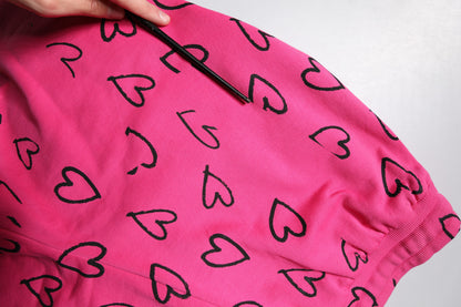 Dolce & Gabbana Pink Cotton Heart Print Bermuda Shorts