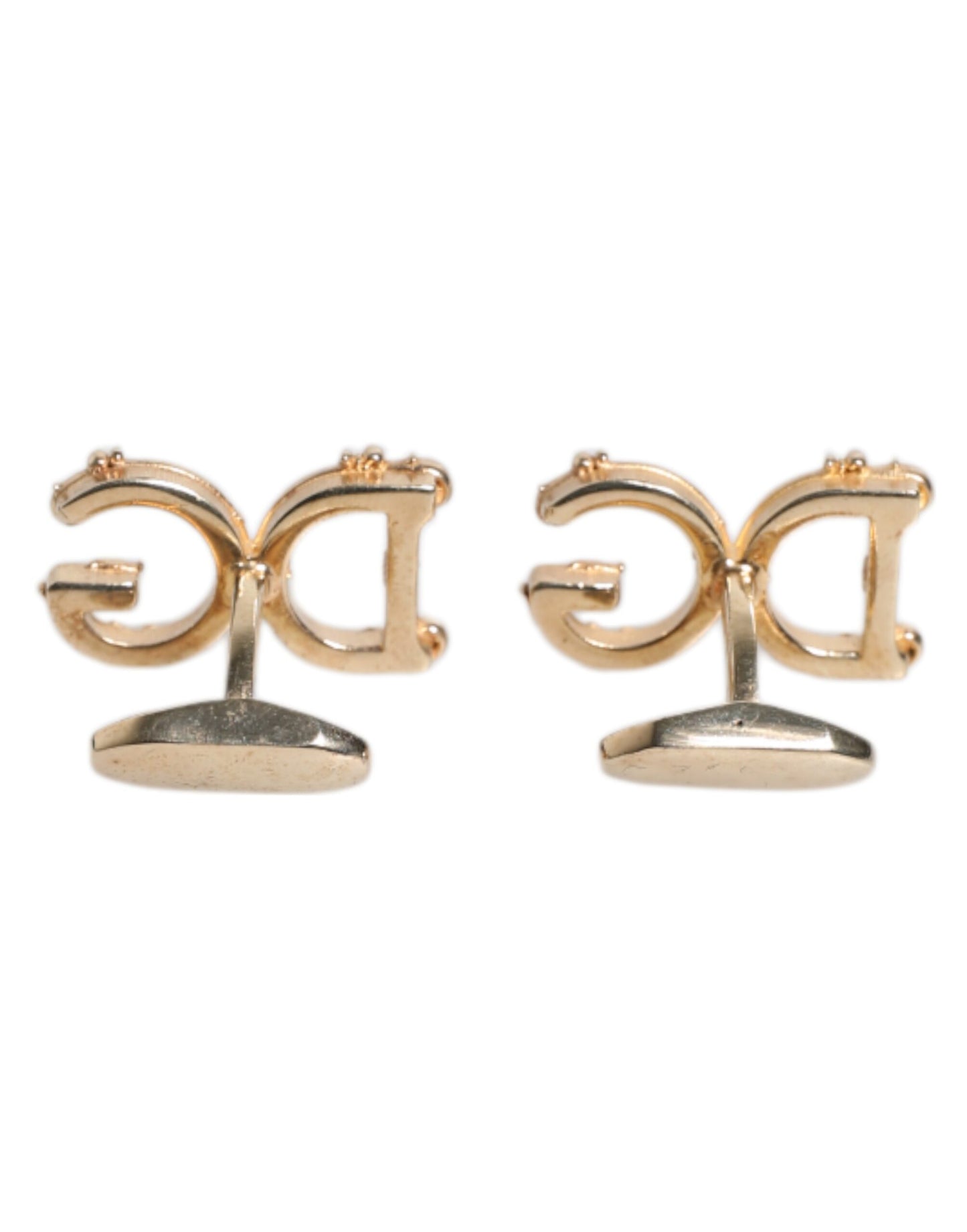 Dolce & Gabbana Gold Tone 925 Sterling Silver DG Logo Cufflink