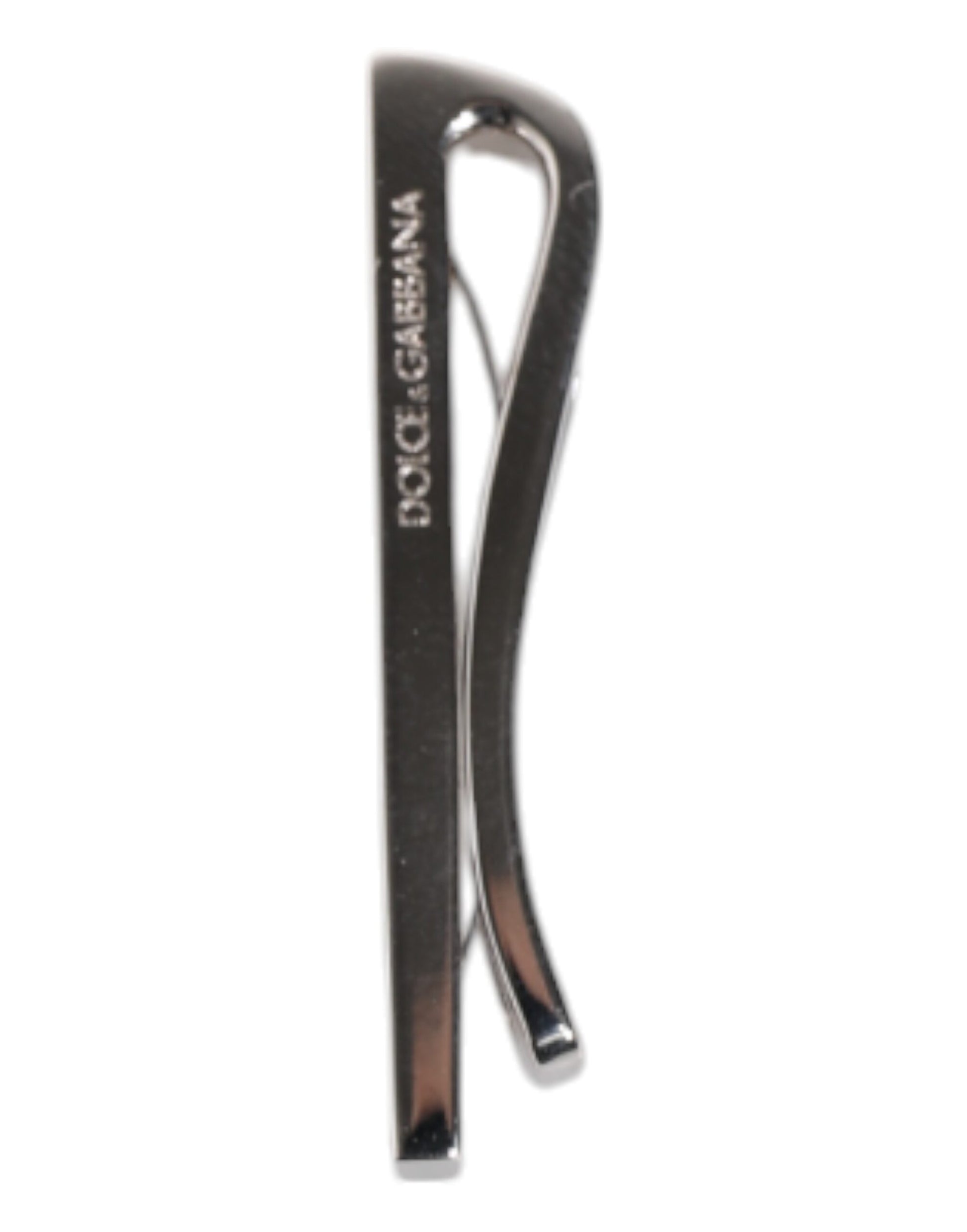 Dolce & Gabbana Silver Tone Brass Logo Branded Tie Clip Bar