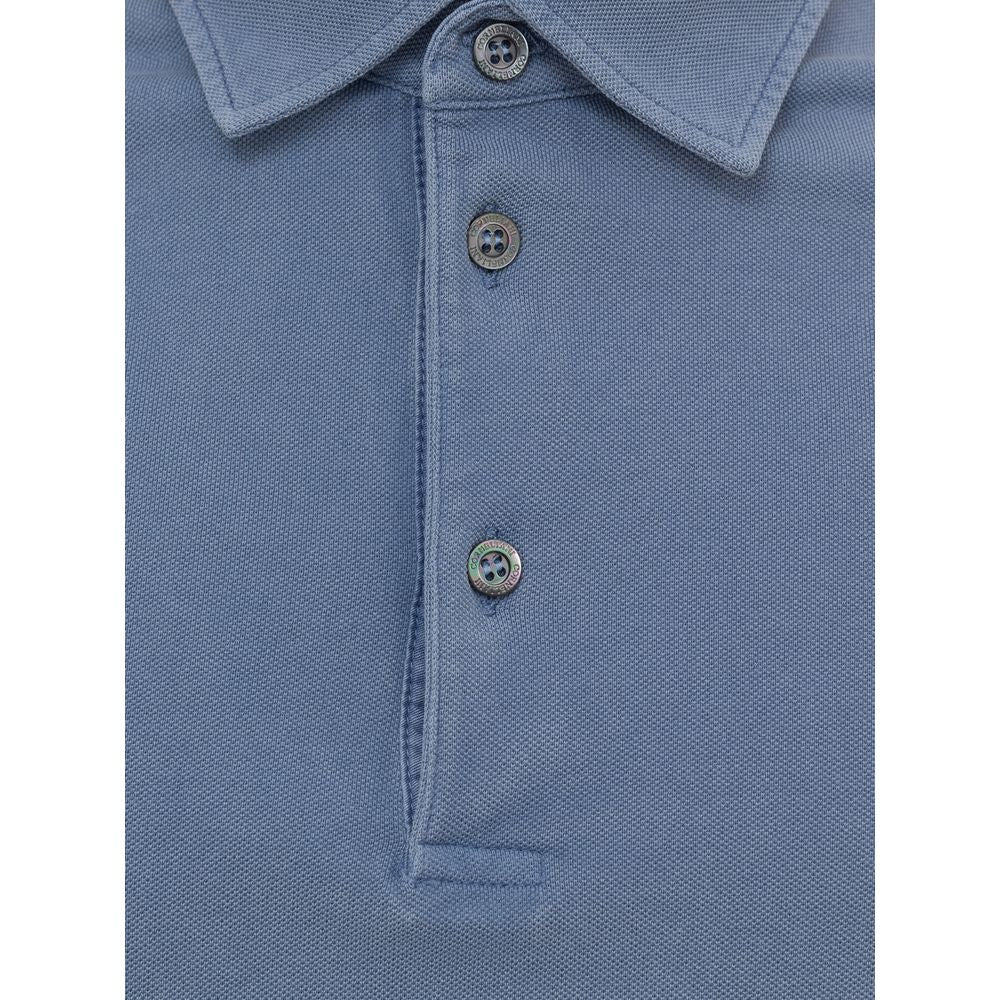 Corneliani Blue Cotton Polo Shirt