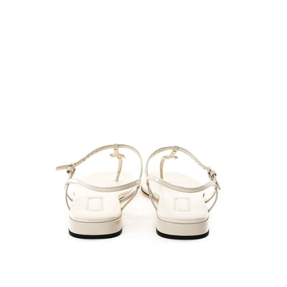 Miu Miu Beige Patent Leather Sandal