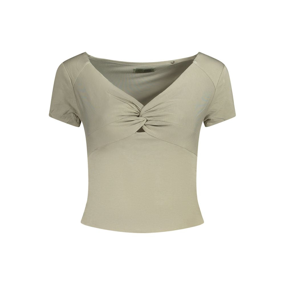 Guess Jeans Green Modal Tops & T-Shirt