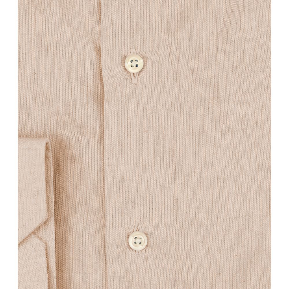 Bagutta Beige Linen Men Shirt