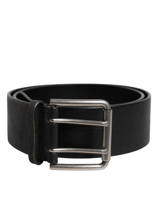 Dolce & Gabbana Black Leather Metal Buckle Classic Belt