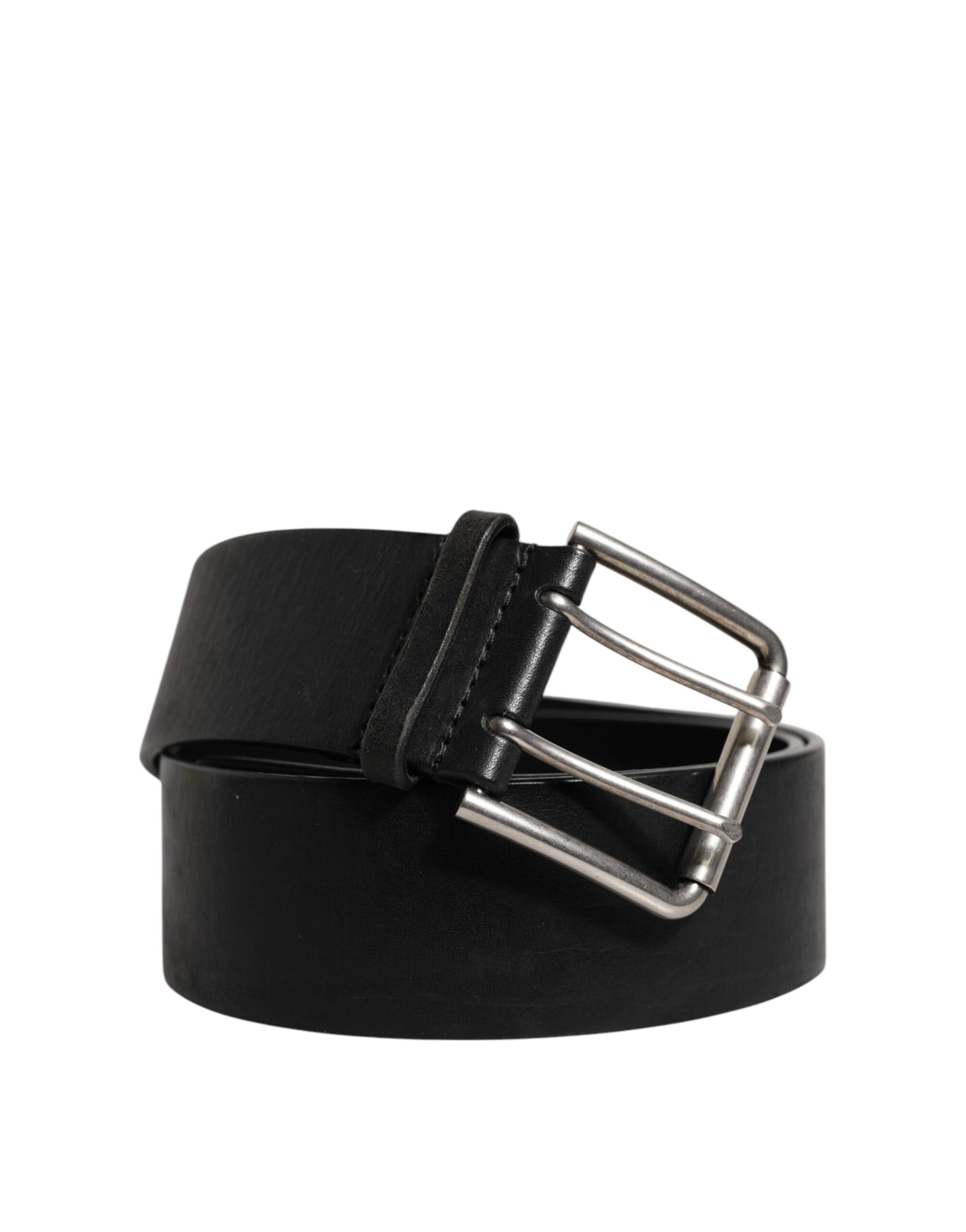 Dolce & Gabbana Black Leather Metal Buckle Classic Belt