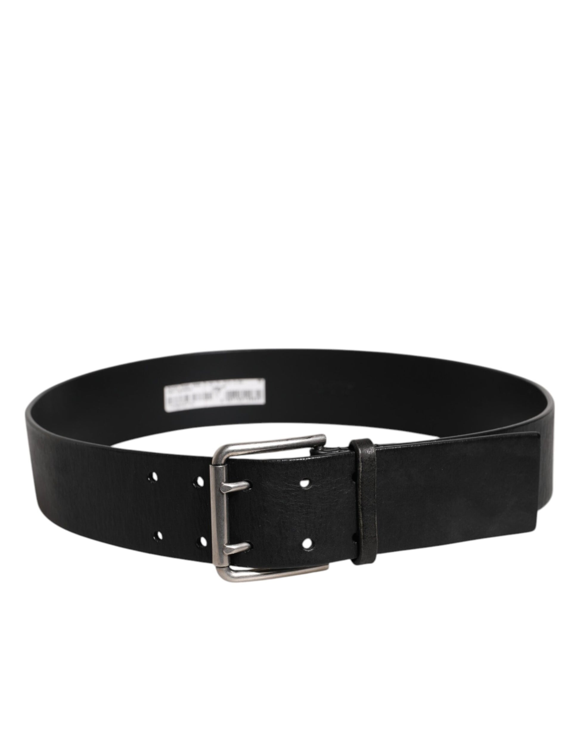 Dolce & Gabbana Black Leather Metal Buckle Classic Belt