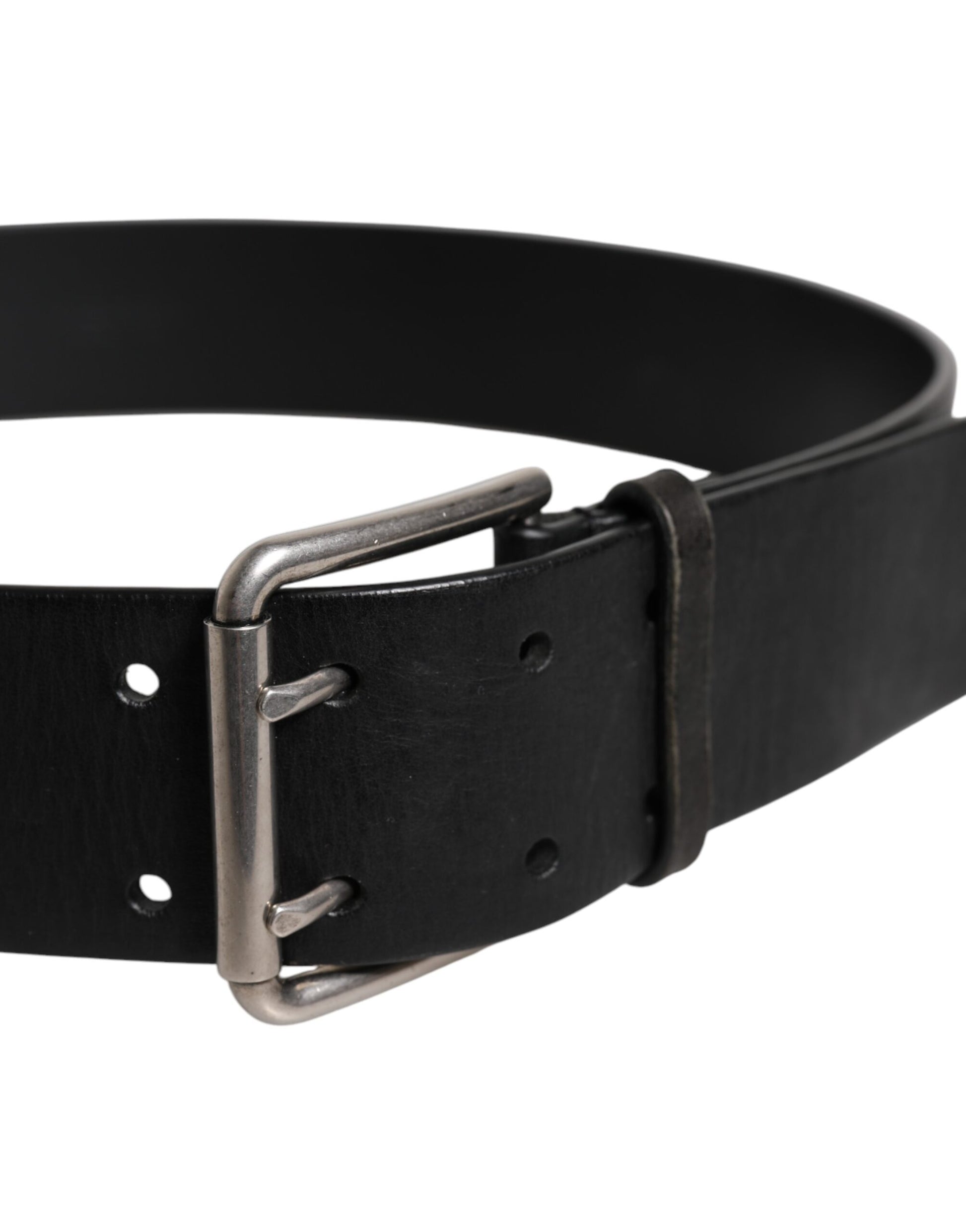 Dolce & Gabbana Black Leather Metal Buckle Classic Belt