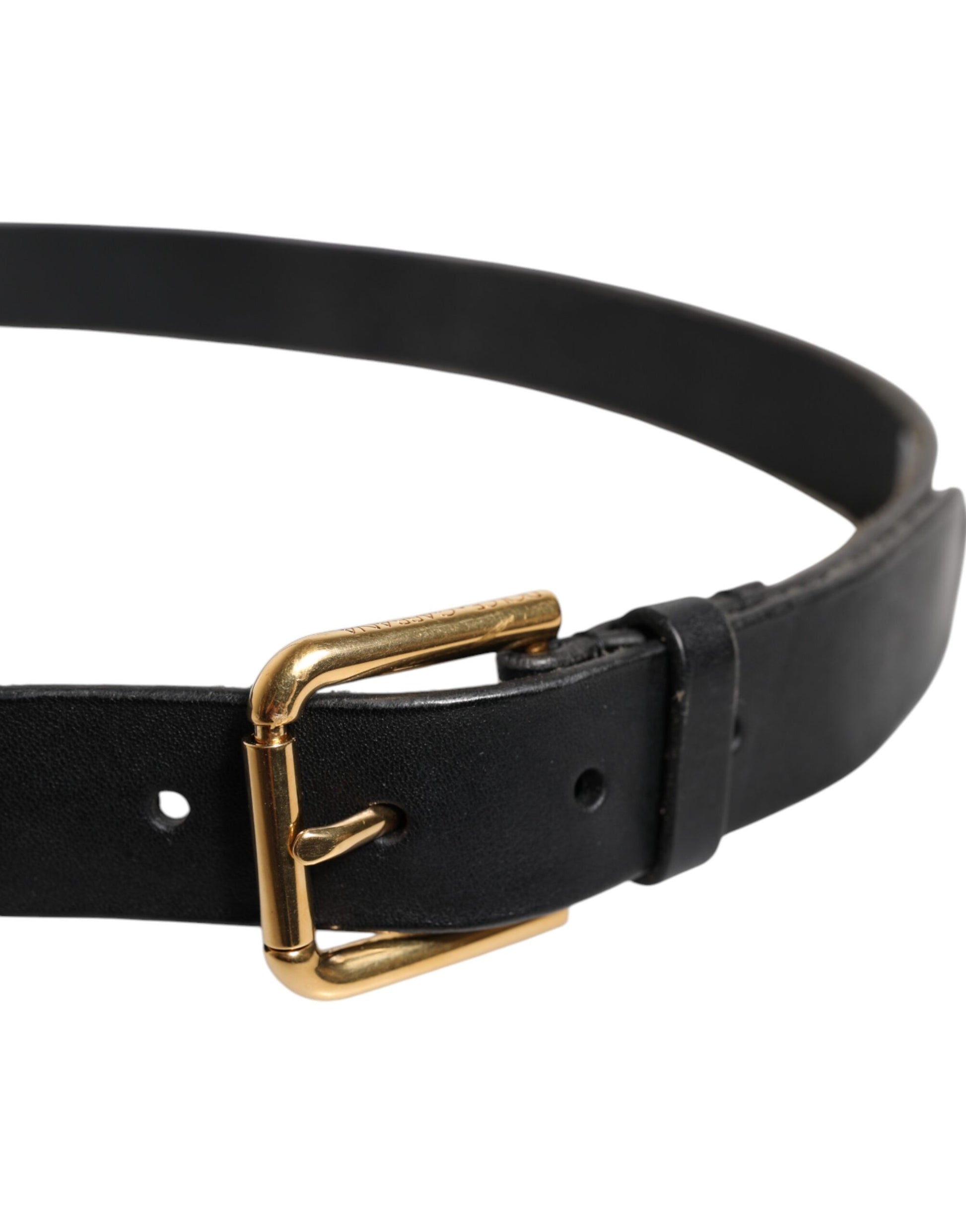 Dolce & Gabbana Black Leather Metal Buckle Classic Belt