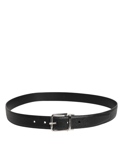 Dolce & Gabbana Black Leather Metal Buckle Classic Belt