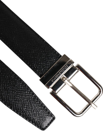 Dolce & Gabbana Black Leather Metal Buckle Classic Belt