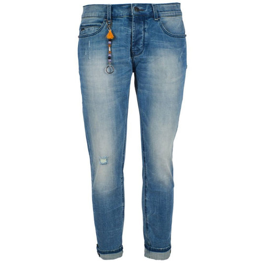 Yes Zee Blue Cotton Jeans & Pant
