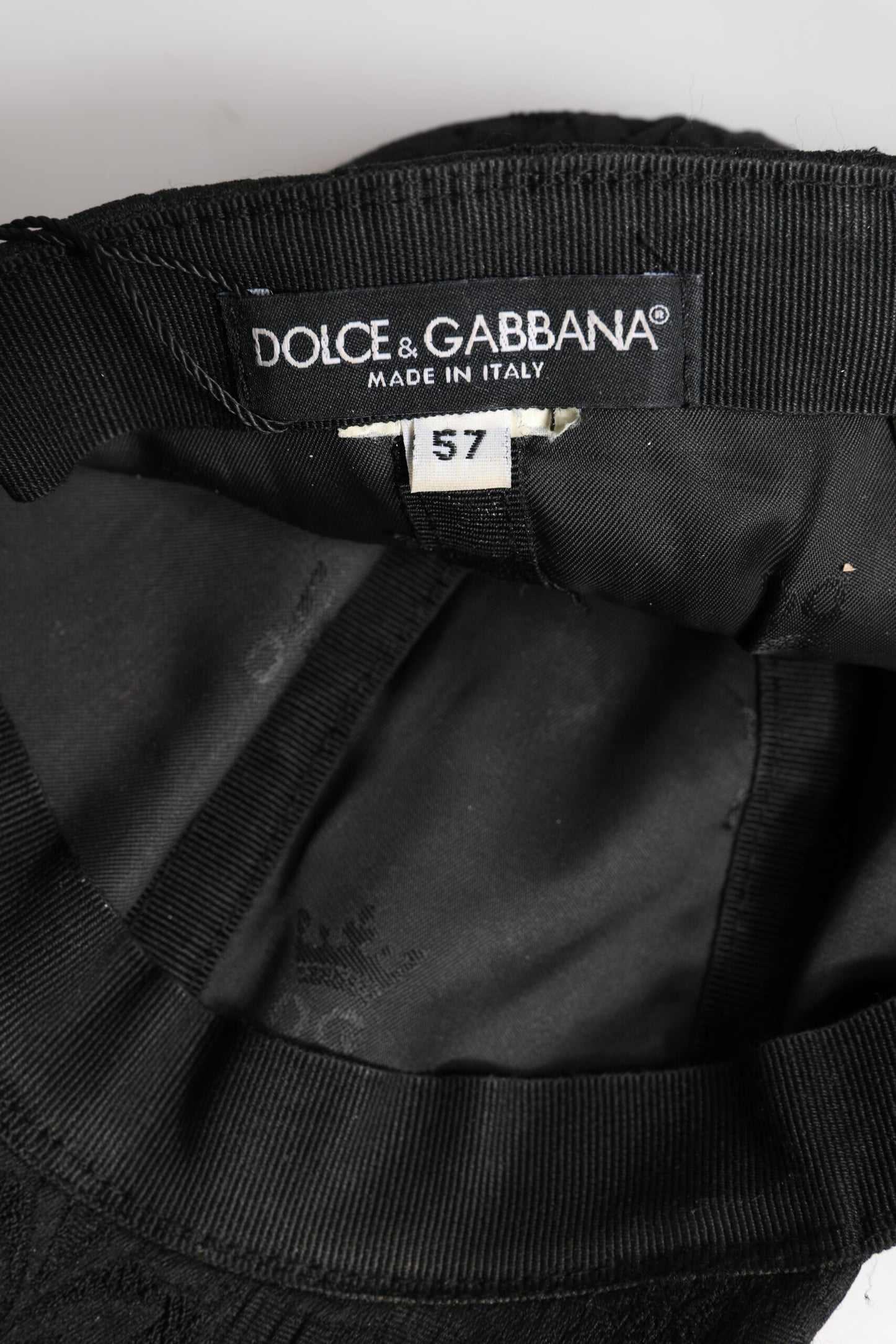 Dolce & Gabbana Black Floral Jacquard 6 Panels Baseball Cap