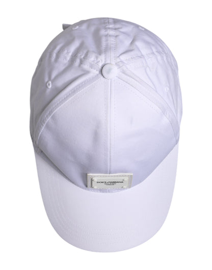 Dolce & Gabbana White DG Logo Plaque 6 Panels Baseball Cap
