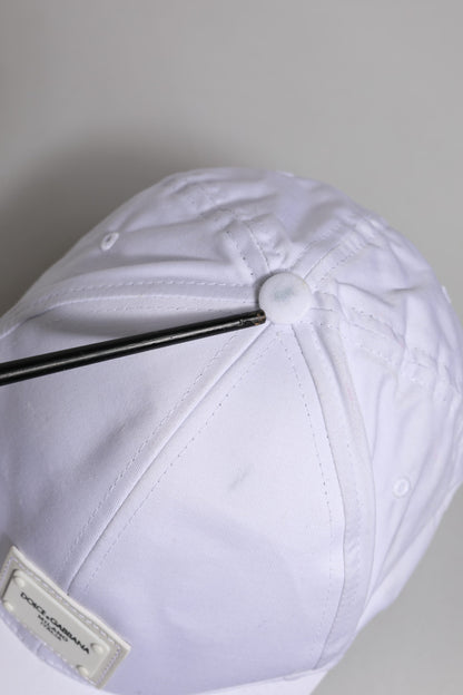 Dolce & Gabbana White DG Logo Plaque 6 Panels Baseball Cap