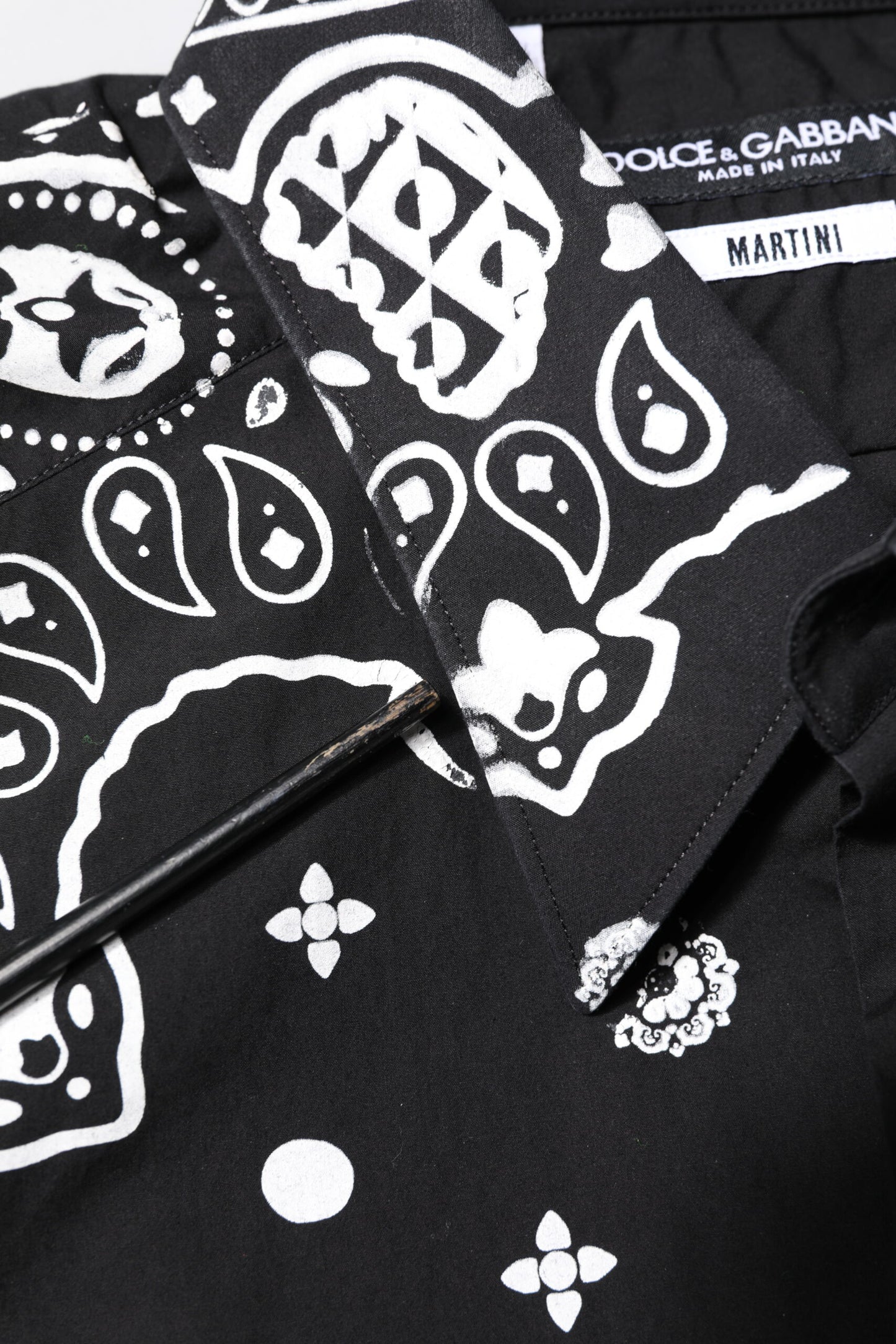 Dolce & Gabbana Black White Bandana MARTINI Casual Shirt