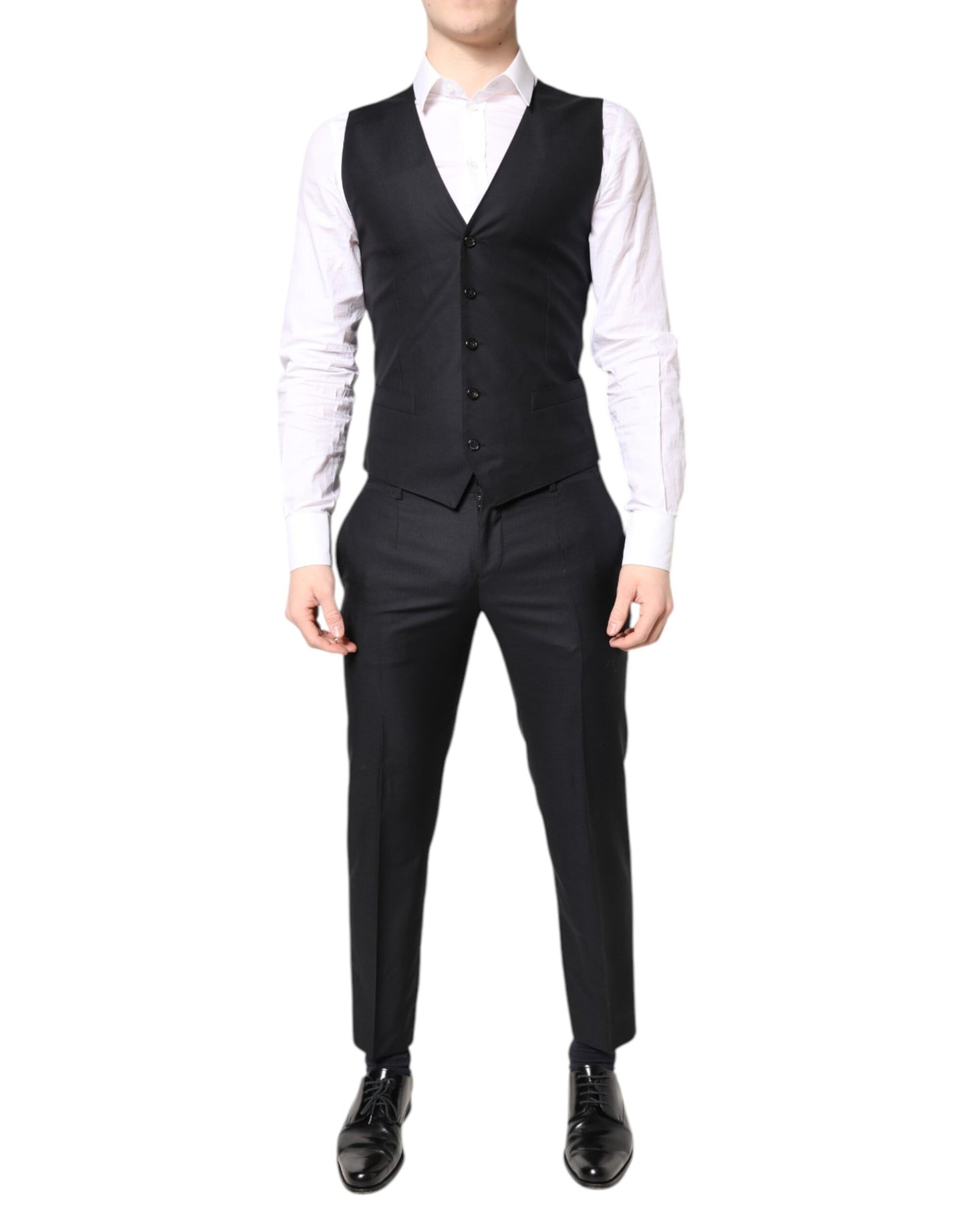 Dolce & Gabbana Black MARTINI Wool Formal 3 Piece Suit