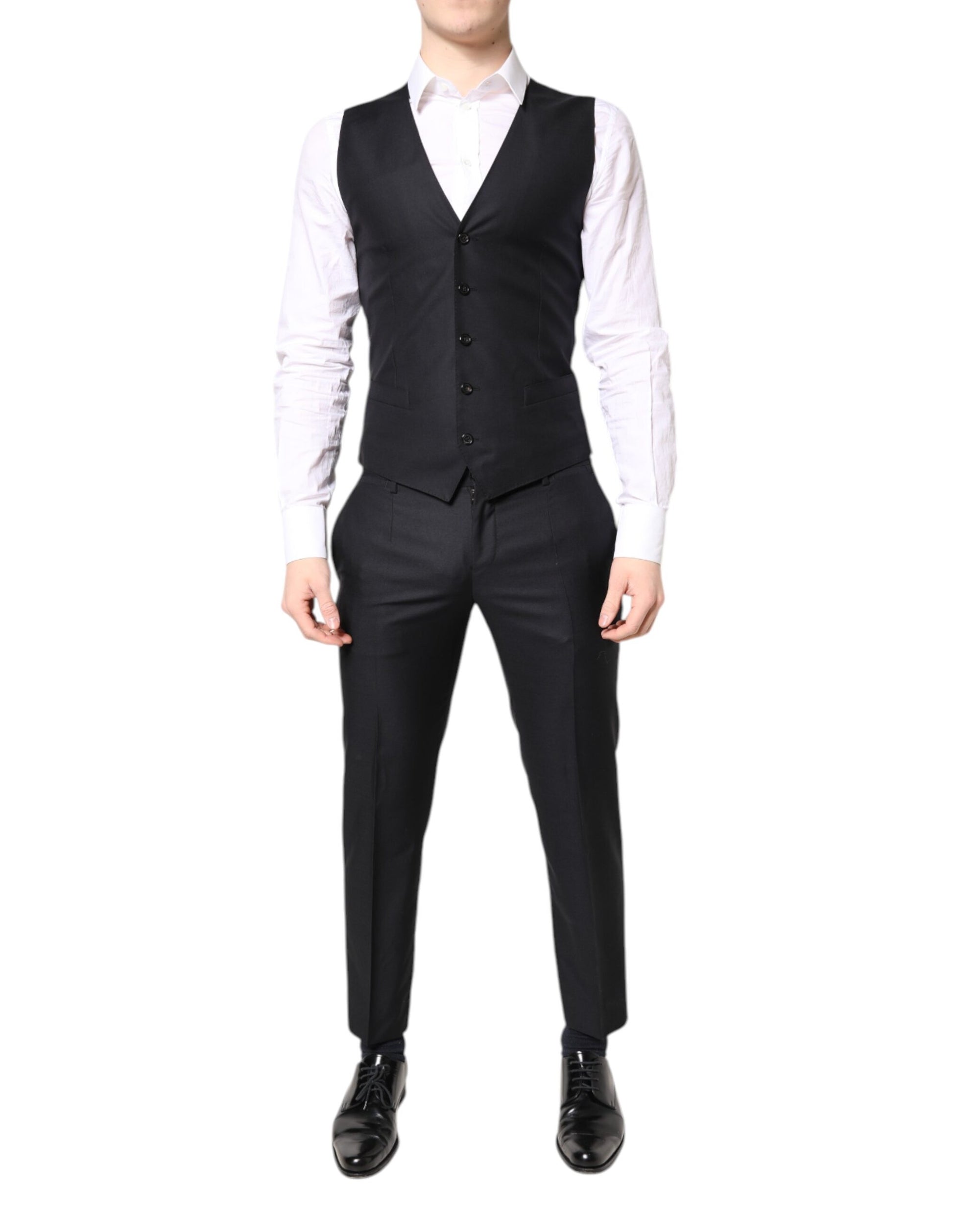 Dolce & Gabbana Black MARTINI Wool Formal 3 Piece Suit