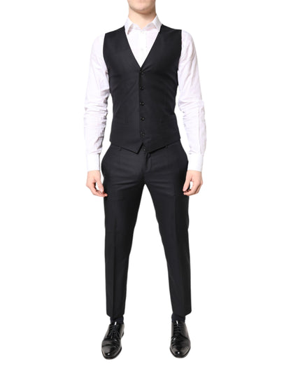 Dolce & Gabbana Black MARTINI Wool Formal 3 Piece Suit