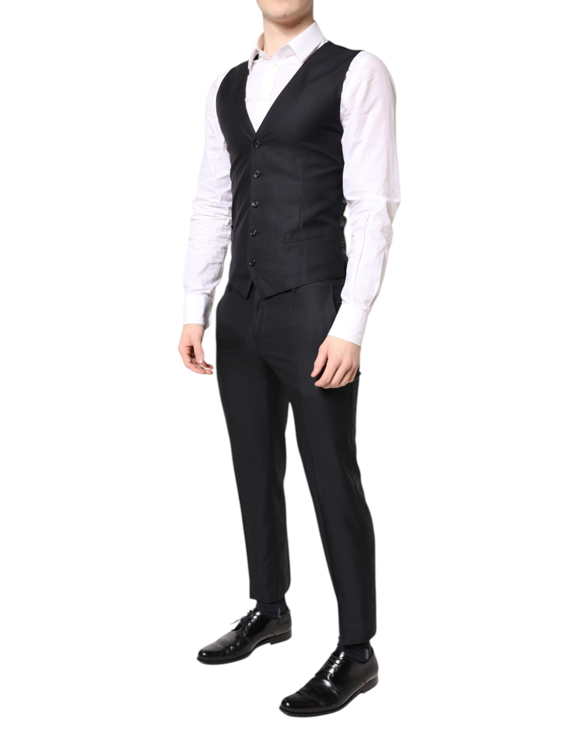 Dolce & Gabbana Black MARTINI Wool Formal 3 Piece Suit