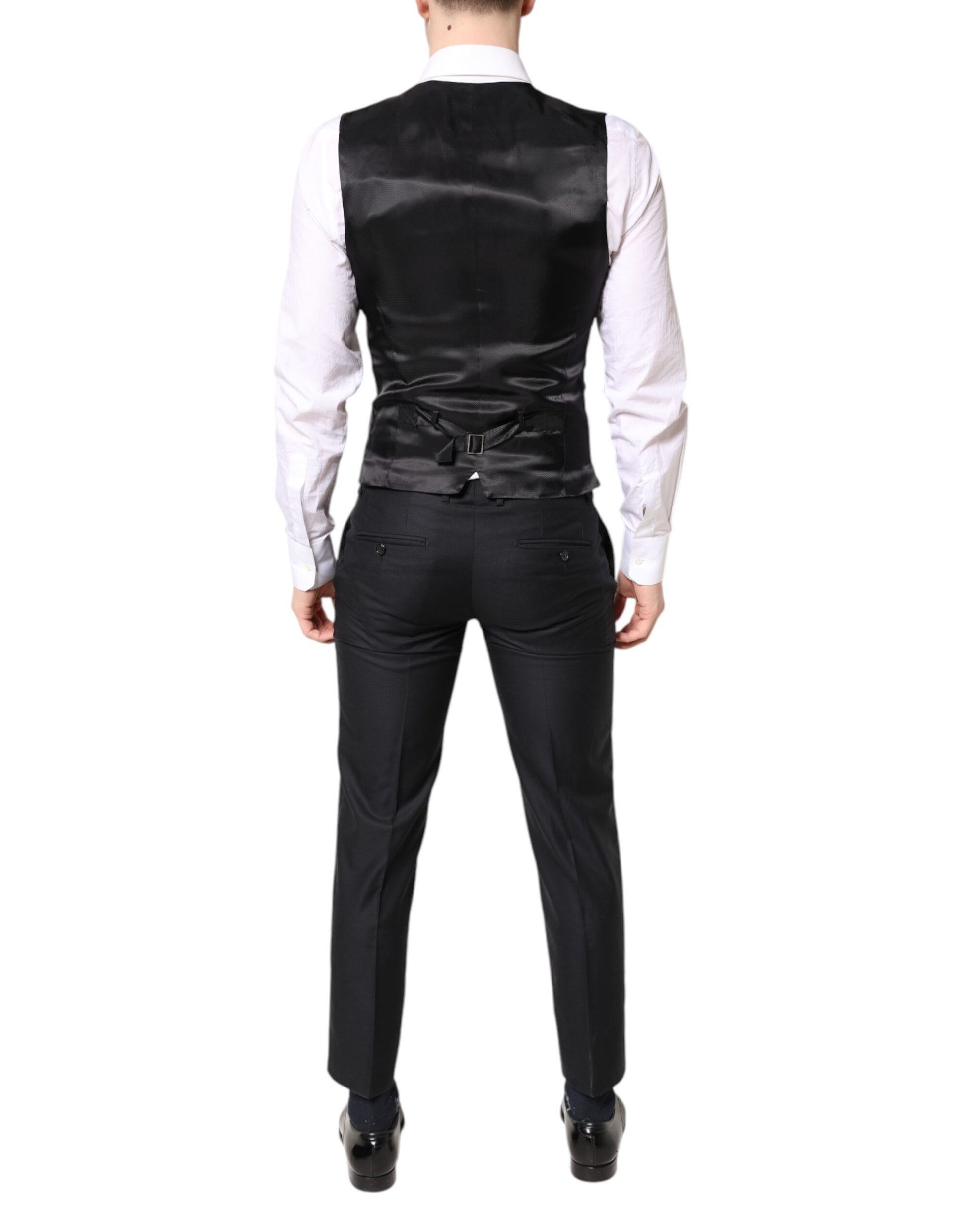 Dolce & Gabbana Black MARTINI Wool Formal 3 Piece Suit