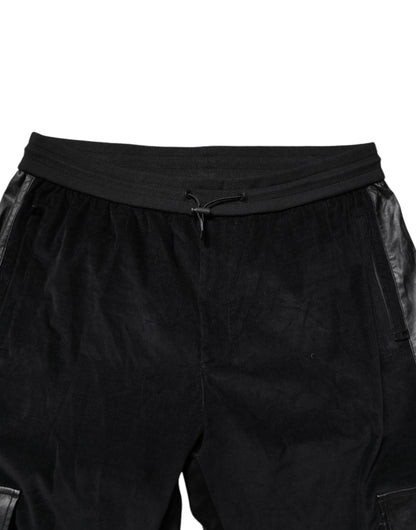 Dolce & Gabbana Black Cotton Cargo Jogger Sweatpants Pants