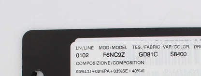 76% Silk, 16% Cotton, 4% Elastane, 4% Nylon lining