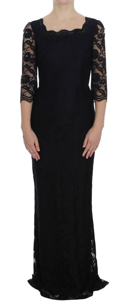Stunning black floral lace maxi dress by Dolce & Gabbana