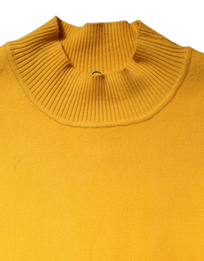 SIGNS Yellow Stripe Long Sleeve Overcoat Pullover Sweater